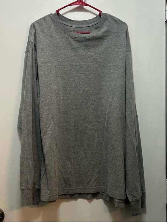 Basic Editions Other - Basic Editions Men's Long Sleeve Crewneck Tee - Heather Gray